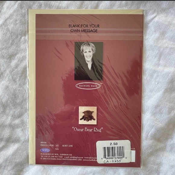 Rachael Hale Dog Stationary Greeting Card - Oscar Bear Rug - Picture 3 of 3